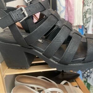 Women's Black Strappy Sandals